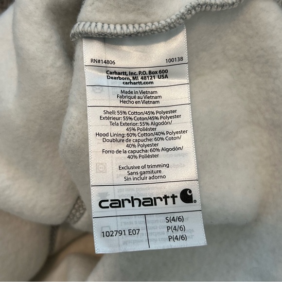 Carhartt Relaxed Fit Heather gray hooded sweatshirt - size small - Picture 5 of 8